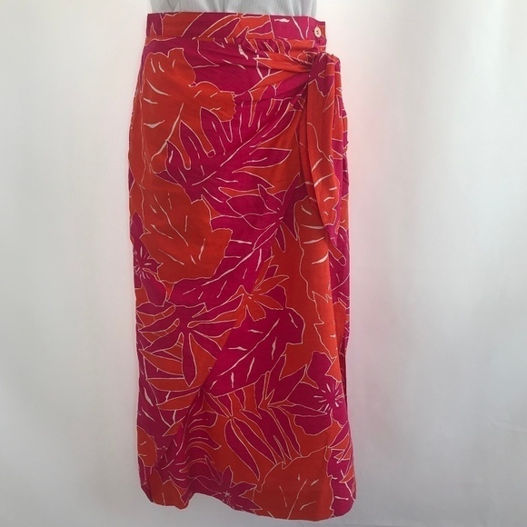 🌺Liz Claiborne Hawaiian Pink/Orange Maxi S - Picture 1 of 8